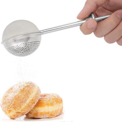 Produktbild von Puderzuckerstreuer, 2-teilig, teleskopierbar, aus Edelstahl, für Puderzucker und Mehl, Puderzuckerstreuer, Siebstab zum Bestäuben von Zucker, Mehl und Gewürzen, Puderzuckersieb, Backzubehör