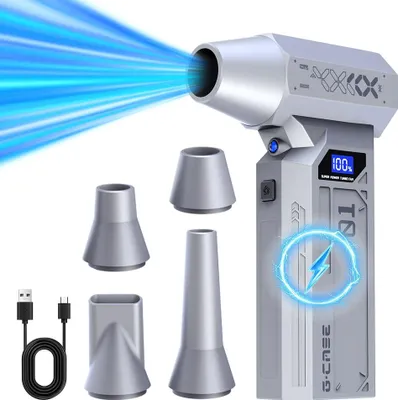 Obrázek produktu pro INF Přenosný ruční vzduchový duster - Turbo ventilátor, akumulátorový, dobíjecí Šedá