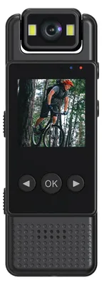 Zdjęcie produktu dla Kamera sportowa z ekranem 1,3 cala, umożliwiająca nagrywanie audio i wideo. Przenośna, mała kamera, obiektyw obrotowy o 180°, przenośny rejestrator do spotkań/podróży, 64 G