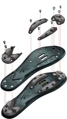 Produktbild von Sidi Sohle MTB SRS Carbon Composite 41-44,5 Grau - leichte Ersatz-MTB-Sohle