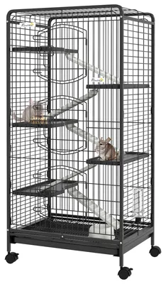 Immagine prodotto di Gabbia grande per animali - Gabbia per animali domestici - Gabbia piccola per animali - Gabbia per conigli - Gabbia per furetti - 5 piattaforme e rampe