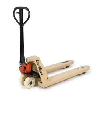 Produktbild von LastWerk One Hubwagen 2500 kg und 1150 mm Gabellänge PolyurethanRollen Handhubwagen Palettenwagen Gabelhubwagen aus Stahl, Polyurethan 1000 mm / Nylon
