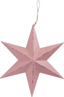 Produktbild von TrendLine Weihnachtsaufhänger Holz Stern 32 x 27 cm rosa