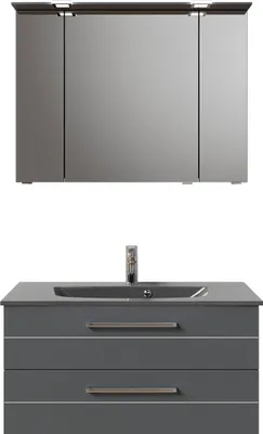 Produktbild von PELIPAL Serie 6025 SET-045-091 Block bestehend aus: Waschtisch, Waschtischunterschrank, Spiegelschrank  / 97cm