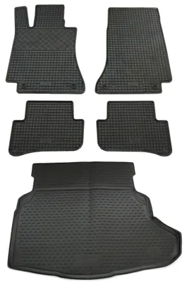 Produktbild von Gummi Kofferraumwanne + Fußmatten Set für Mercedes C-Klasse W205, Bj. 2/2014-