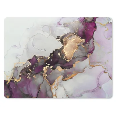 Produktbild von MuchoWow® Mauspad Mousepad Marmor - Abstrakt - Gold - Lila 40x30 cm - Mousepads - Maus Mat - Pad - Mausunterlage - Anti Rutsch