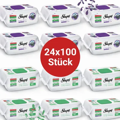 Produktbild von Sleepy Easy Clean Oberflächenreinigungstücher – 12x100 Montain + 12x100 White Soap | Streifenfrei sauber