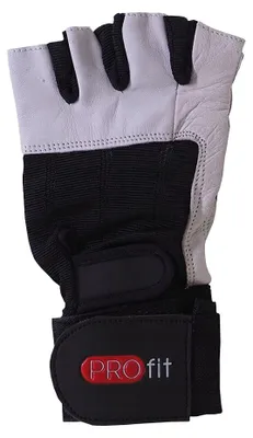 Produktbild von ProFit - "Gym Pro" Fingerlose Handschuhe für Herren/Damen Unisex, Leder PP10495 (L) (Weiß/Schwarz)