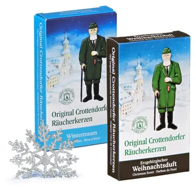 Produktbild von Crottendorfer  Räucherkerzen 2er Set Erzgebirgischer Weihnachtsduft / Wintertraum - Inhalt jeweils 24 Stück, Größe M (Standard)