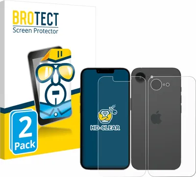 Produktbild von 2x Für Apple iPhone 16e / 17e Schutzfolie BROTECT Displayschutz Display Schutz Folie Klar Transparent