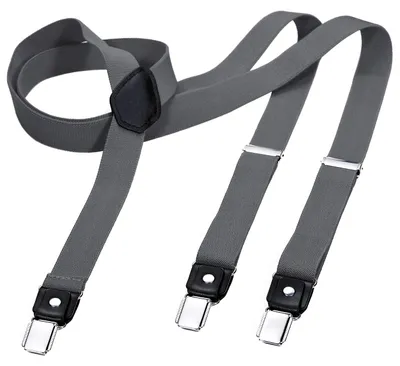 Produktbild von DonDon® Herren Hosenträger schmal 2,5 cm – 3 Clips in Y-Form – elastisch und längenverstellbar grau
