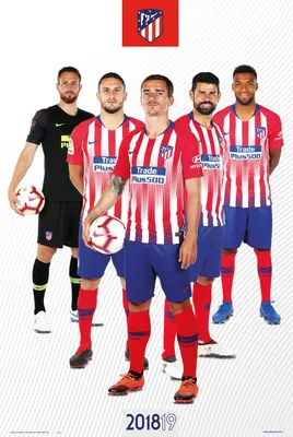 Image de Football - Poster - Atletico Madrid - Joueurs 18/19 + 1 paquet de tesa Powerstrips® - contenu 20 pièces