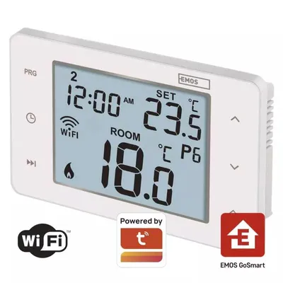 Produktbild von EMOS GoSmart WiFi Raumthermostat mit App, programmierbarer Smart Thermostat kompatibel mit Tuya, Alexa, Google Assistant, Draht-Thermostat, P56201