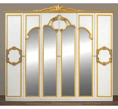 Immagine prodotto di Casa Padrino armadio barocco per camera da letto bianco/oro 261 cm - Mobili barocchi per camera da letto