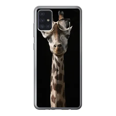 Produktbild von MuchoWow® Handyhülle Schutzhülle Hülle für Samsung Galaxy A52 5G Giraffe - Schutzbrille - Schwarz Silikon Softcase Handy Hülle - Umschlag