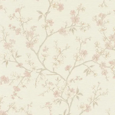 Produktbild von Vliestapete 456745 Tapete Blumen Floral 53 x 1005 cm Rasch Country Charme Beige Pink