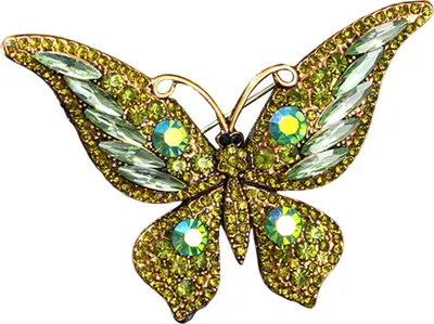 Produktbild von Brosche in Schmetterlingsform, Ansteckblume, funkelnde Dekoration, Geschenk für Frauen und Mädchen, modisches Strass-Accessoire für Weihnachten, Hochzeit, Geburtstag