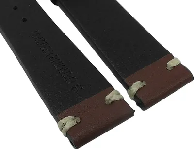 Produktbild von Minott > Uhrenarmband Leder flach braun Ziernaht > Dornschließe, Stegbreite:20mm, Schließe:Silbern