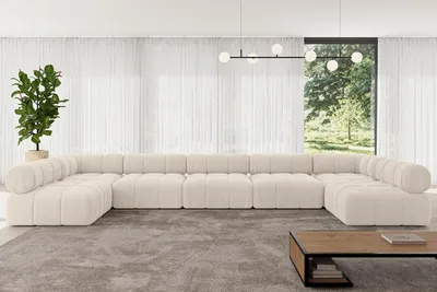 Produktbild von ALTDECOR Modulares Sofa Ecksofa in U-Form - Garvo-U3 - 475x190x70 cm Beige Corner modular Sofa Eckcouch Couch Wohnlandschaft Cauchsofa Polstersofa