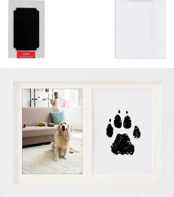 Productafbeelding van INF Honden- en kattenpootafdruk herdenkingsframe met inktpad - Perfecte herinnering Wit