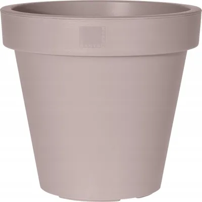 Produktbild von Beigefarbener runder Kunststoff-Blumentopf 50x44 cm, wetterfest, für Garten & Outdoor, elegant