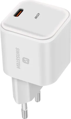 Obrázek produktu pro Swissten, 45W napájecí zdroj USB-C GaN Power Delivery pro ultrarychlé nabíjení, bílý