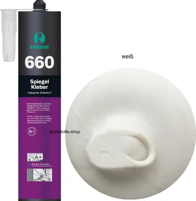 Produktbild von Ramsauer 660 Spiegel Kleber weiß 1K Hybrid Klebstoff 430g Kartusche