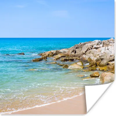 Produktbild von MuchoWow® Poster Strand - Meer - Tropisch - Sommer 50x50 cm - Wohnzimmerdekoration