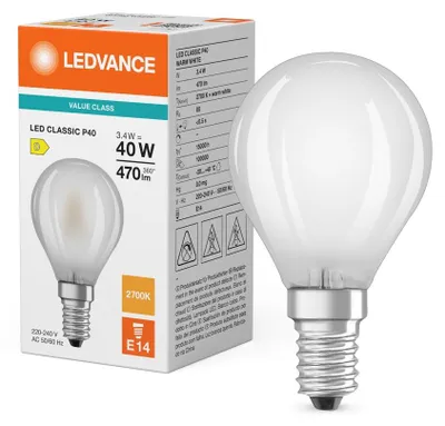 Obrázek produktu pro Osram LED Classic P, 3,4 W, 40 W, E14, 470 lm, 15000 h, Teplá bílá