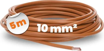 Image de Câble de 5 mètres Lapp 4520035 H07V-K 10 mm² marron I Câble de câblage I Câble à conducteur unique flexible I Conducteur unique en PVC I Toron de 10 mm² I Câblage
