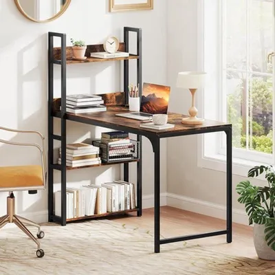 Zdjęcie produktu dla Biurko Bureau z panelem na książki i gniazdkami elektrycznymi, 120x65 cm