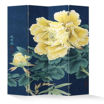 Zdjęcie produktu dla Fine Asianliving Screen Room Divider Spanish Wall Partition Room Divider Room Divider Privacy Screen Japanese Oriental Chinese L160xH180cm Printed Canvas Double Sided Asian