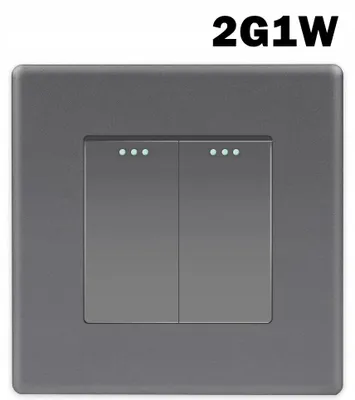 Produktbild von eLumos Lichtschalter Matt Silber-Grau Unterputz 2-Fach