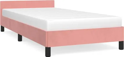 Produktbild von vidaXL Bettgestell mit Kopfteil ohne Matratze Rosa 100x200 cm Samt