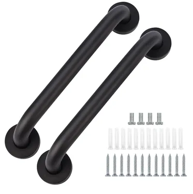 Produktbild von Haltegriff Stützgriff Badgriff - 30 cm - Edelstahl 201 - Schwarz - Für Badezimmer, Dusche und WC