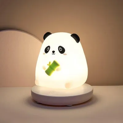 Immagine prodotto di Lampada notturna in silicone con sensore a tocco, ricaricabile tramite USB, ideale per la camera da letto, perfetta come regalo, con luminosità regolabile