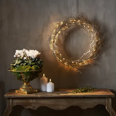 LED Lichtkranz Fizzy - 50 warmweiße LED - D: 45cm - Indoor - gold