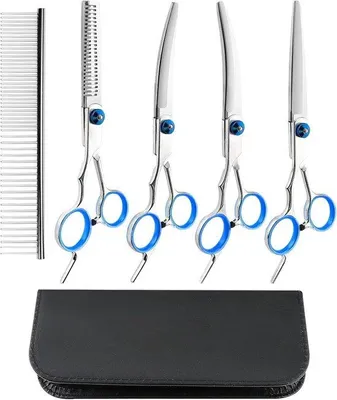 Produktbild von Hundefrisierset 5-in-1 mit Stahlkamm und Etui - für Hunde, Katzen und Haustiere