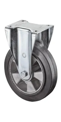 Image de BS Roulettes Roulette fixe diamètre 200mm capacité de charge 450kg roue en caoutchouc plein élastique plateau 135x110mm - L610.B80.200
