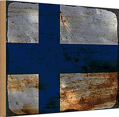 Produktbild von Holzschild Flagge Finnland 30x20cm Flag of Finland Rost