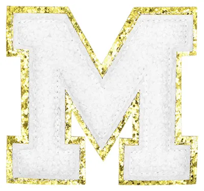 Chenille-Buchstabe M, 5,5 cm, Applikation zum Aufnähen