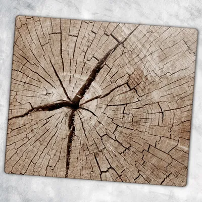 Produktbild von Glas-Herdabdeckplatten Glaskeramikkochfeld-Abdeckung Spritzschutz Glas 60 cm x 52 cm - Holz Stamm