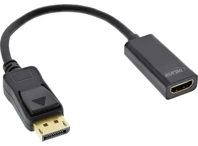Produktbild von InLine DisplayPort zu HDMI Adapterkabel mit Audio, DisplayPort Stecker auf HDMI, 0,15 m, DisplayPort, HDMI Typ A (Standard), Stecker, Buchse, Gerade