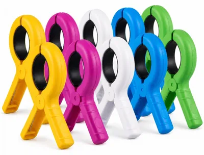 Strandtuchclips, 10 Stück, windfest, PP-Kunststoff, 5 Farben