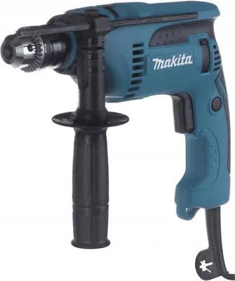 Produktbild von Makita HP 1640 K Profi-Schlagbohrmaschine, Netzbetrieb, 680 Watt, 13 mm Bohrleistung in Stahl, variable Geschwindigkeit, Rechts-/Linkslauf