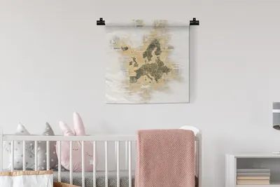 Produktbild von MuchoWow® Wandteppich Wandbehang Europa Karte - Vintage - Papier 60x60 cm Tapisserie Dekoration Wandtuch - Dekorationen - Wand Decke