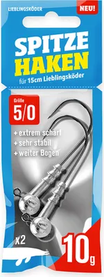 Produktbild von Lieblingsköder Spitze Haken 5/0 - 2 Jighaken, Gewicht:Gr. 5/0 10g