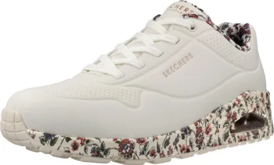 Produktbild von Skechers Uno - Safari Time Damen Fashion-Sneaker mit Blumenprint Cremeweiß (White/Multi), 155412-WMLT