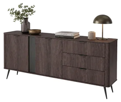 Produktbild von Kabatiti - Anrichte, 195x38x81h cm Nussbraun, 3 Schubladen