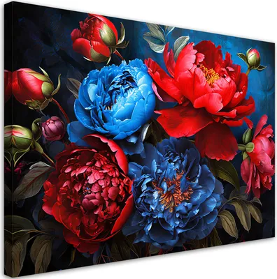 Immagine prodotto di Quadro su tela Peonie Tulipani 90x60 Feeby Quadro colorato per la parete pronto per essere appeso